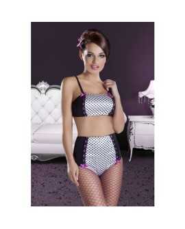 AVANUA CONJUNTO SEXY DE LUNARES NEGROS BLANCO