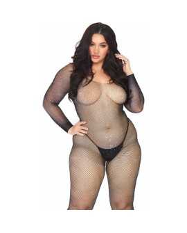 BODYSTOCKING DE RED Y DECORADO STRASS - NEGRO