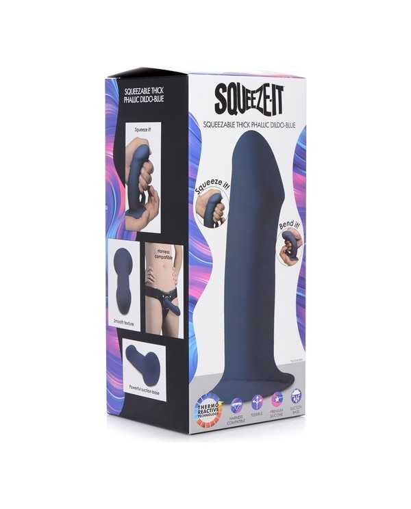 SQUEEZABLE THICK DILDO DE SILICONA AZUL