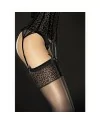 ANTERA STOCKINGS MEDIDAS BORDE LEOPARDO 20 DEN NEGRO