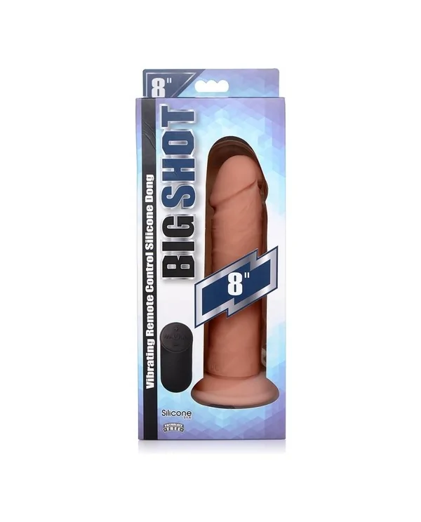 PENE 20 CM SILICONA CONTROL REMOTO VIBRANTE FLESH