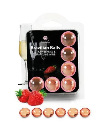 SECRET PLAY SET 6 BRAZILIAN BALLS AROMA FRESAS CAVA