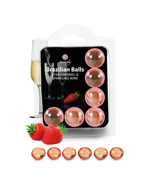 SECRET PLAY SET 6 BRAZILIAN BALLS AROMA FRESAS CAVA