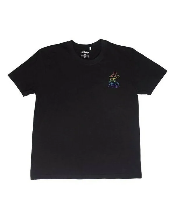 CAMISETA CORTA ACID WASH DISNEY PRIDE NEGRO