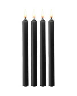 TEASING WAX VELAS LARGAS - PARAFINA - 4-PACK - NEGRO