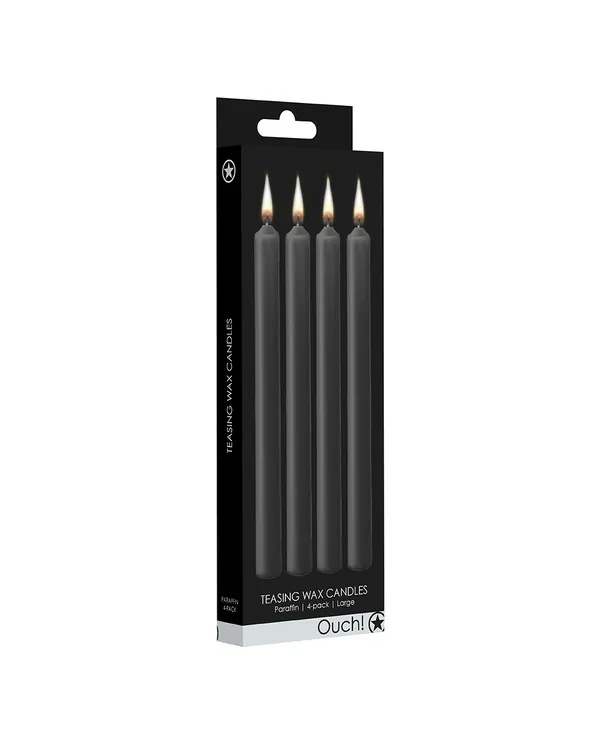 TEASING WAX VELAS LARGAS PARAFINA 4 PACK NEGRO