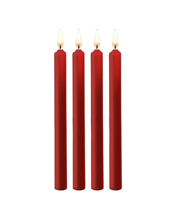 TEASING WAX VELAS LARGAS PARAFINA 4 PACK ROJO