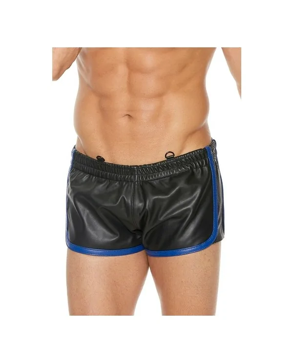 SHORTS DE CUERO VERSaTIL NEGRO AZUL