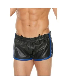 SHORTS DE CUERO VERSÁTIL - NEGRO/AZUL