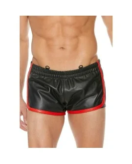 SHORTS CUERO VERSÁTIL - NEGRO/ROJO