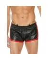 SHORTS CUERO VERSaTIL NEGRO ROJO