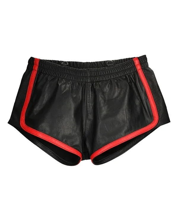 SHORTS CUERO VERSaTIL NEGRO ROJO