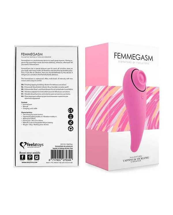 FEELZTOYS FEMMEGASM VIBRADOR PARA TAPPING TICKLING ROSA