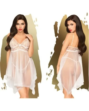 PENTHOUSE NAUGHTY DOLL BABYDOLL DE ENCAJE BLANCO