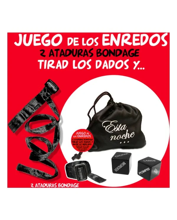 BOLSA JUEGO ENREDOS NEGRO ATADURAS2 DADOS