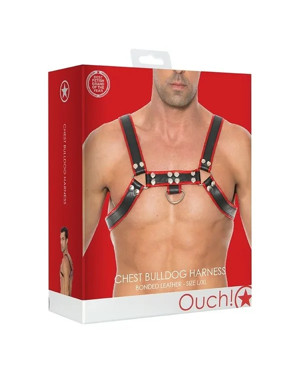 CHEST BULLDOG HARNESS ROJO