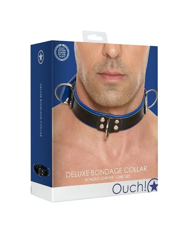 COLLAR BONDAGE DELUXE TALLA uNICA AZUL