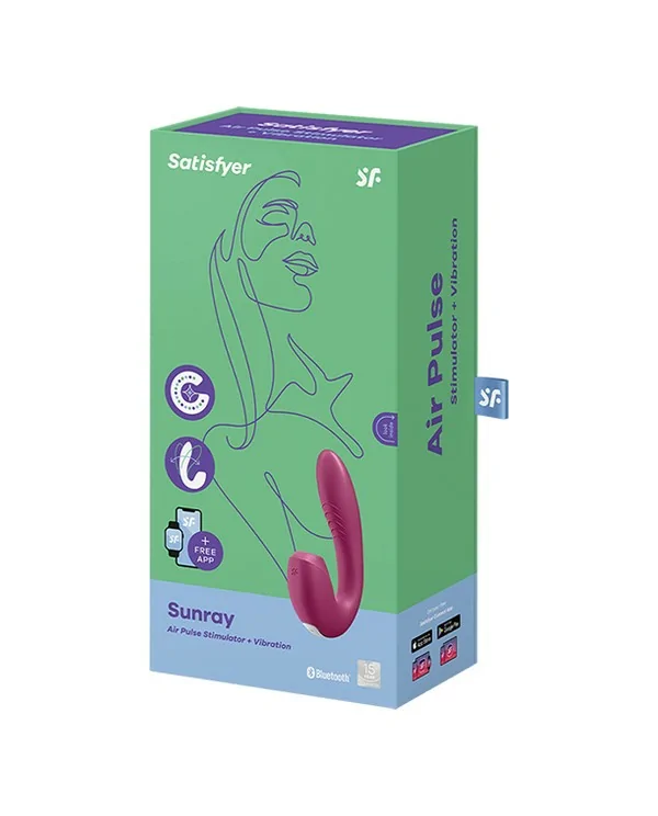 SATISFYER SUNRAY VIBRADOR INSERTABLE CON AIR PULSE MORADO