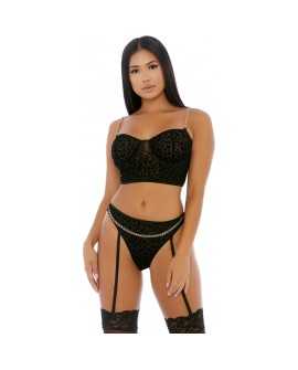 CHAIN ME UP BUSTIER SET NEGRO