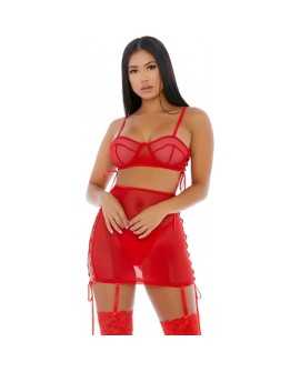 PUT O-RING ON IT LINGERIE SKIRT ROJO