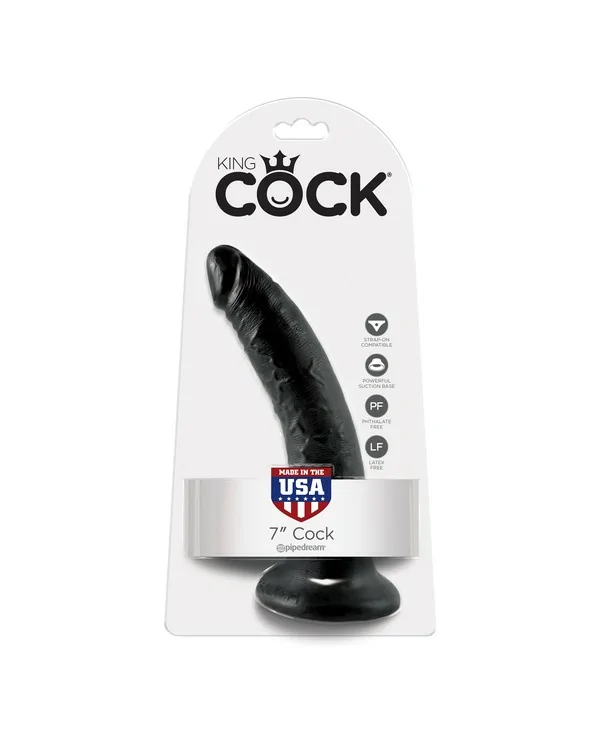 KING COCK PENE REALISTICO 18 CM NEGRO