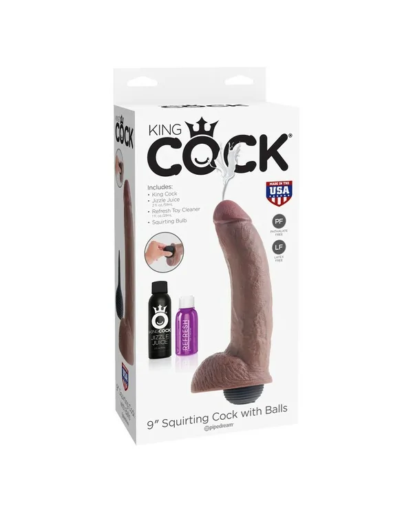 KING COCK PENE EYACULADOR MARRoN 9 CM