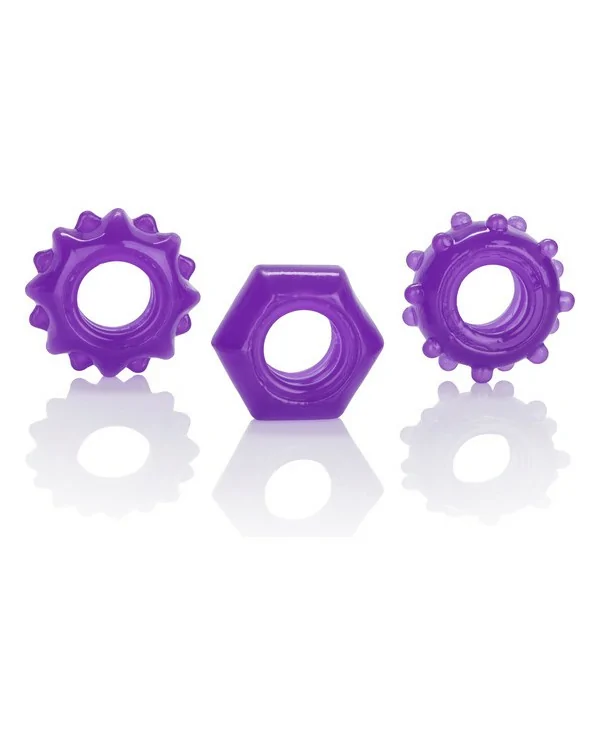 KIT DE TRES ANILLOS REVERSIBLES MORADO