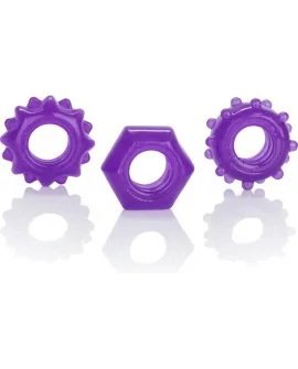 KIT DE TRES ANILLOS REVERSIBLES MORADO