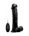 REALROCK PENE VIBRADOR CON ESCROTO 295 CM NEGRO