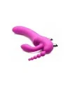 REGAL RIDER TRIPLE G ARNeS CON DILDO VIBRADOR DE SILICONA MORADO