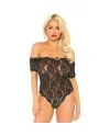 BODY TEDDY DE ENCAJE FLORAL NEGRO