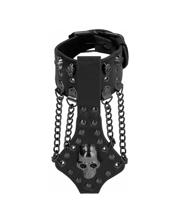 OUCH SKULLS AND BONES BRAZALETE CON CALAVERAS Y CADENAS NEGRO