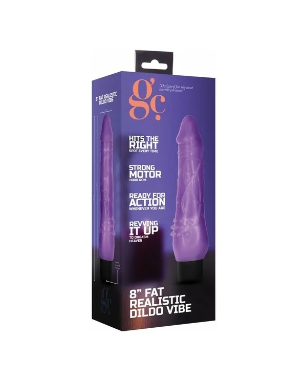 GC PENE VIBRADOR GRUESO REALiSTICO 20CM MORADO