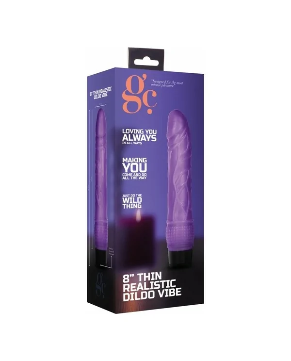 GC PENE VIBRADOR DELGADO REALiSTICO 20CM MORADO