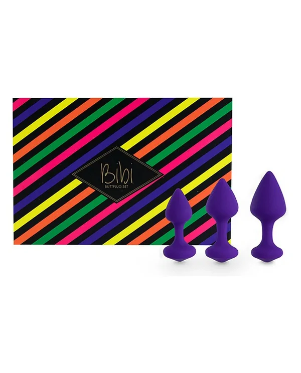 FEELZTOYS BIBI KIT DE 3 PLUGS SILICONA MORADO