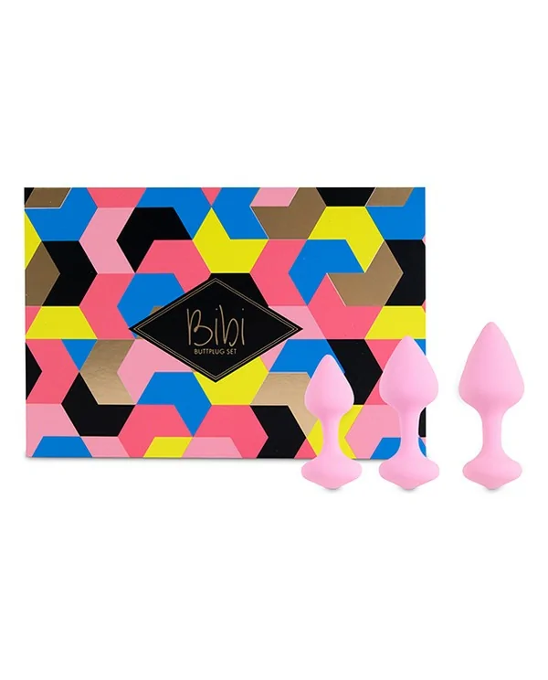 FEELZTOYS BIBI KIT DE 3 PLUGS SILICONA ROSA