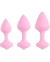 FEELZTOYS BIBI KIT DE 3 PLUGS SILICONA ROSA