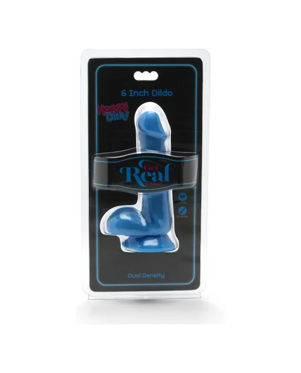 HAPPY DICKS DILDO CON TESTiCULOS 15CM AZUL