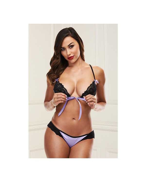 LACE PANTY AND BRA SET BLACK