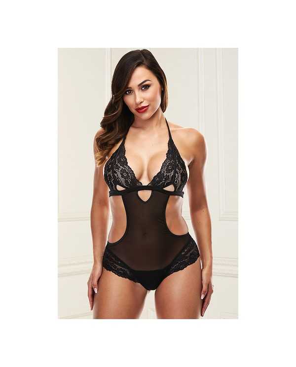 LACE TEDDY BODY NEGRO