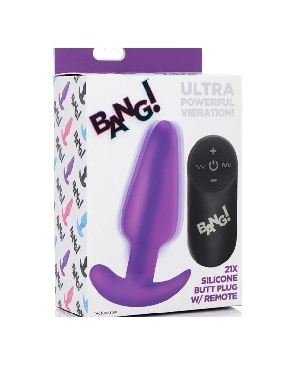 21XPLUG DE SILICONA VIBRADOR CON CONTROL REMOTO MORADO