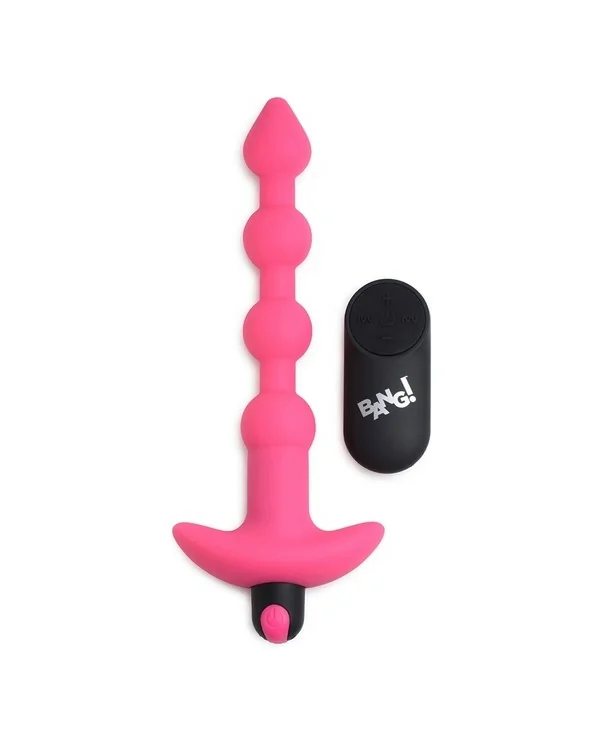 PLUG VIBRADOR DE BOLAS ANALES DE SILICONA ROSA