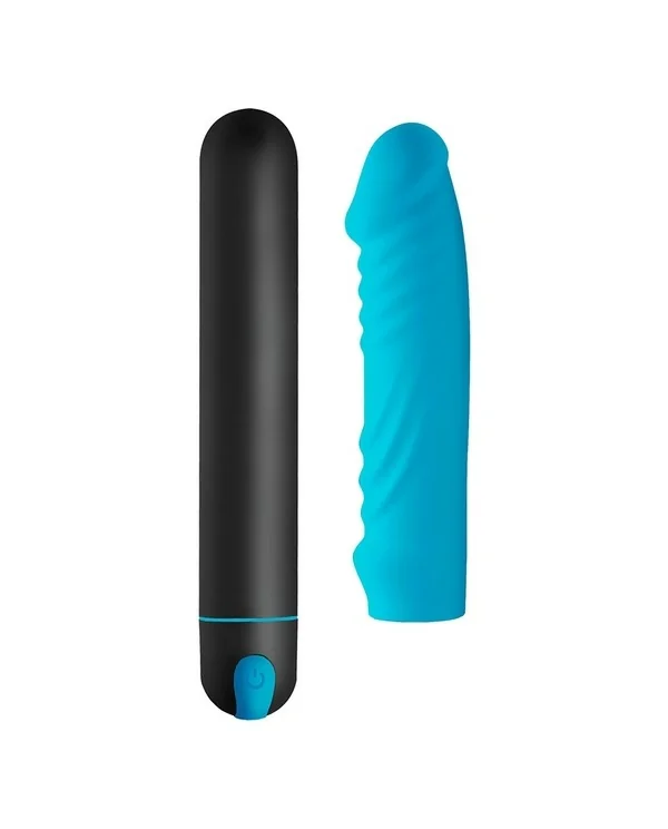 BALA XL CON FUNDA DE SILICONA FORMA PENE AZUL