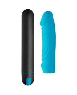 BALA XL CON FUNDA DE SILICONA FORMA PENE - AZUL