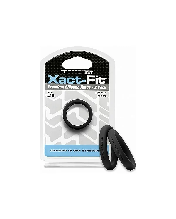 XACT FIT PACK DE 2 ANILLOS DE SILICONA 11CM NEGRO