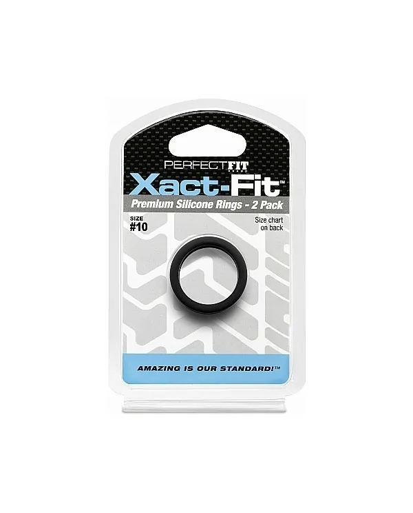 XACT FIT PACK DE 2 ANILLOS DE SILICONA 11CM NEGRO