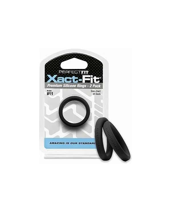 XACT FIT PACK DE 2 ANILLOS DE SILICONA 12CM NEGRO