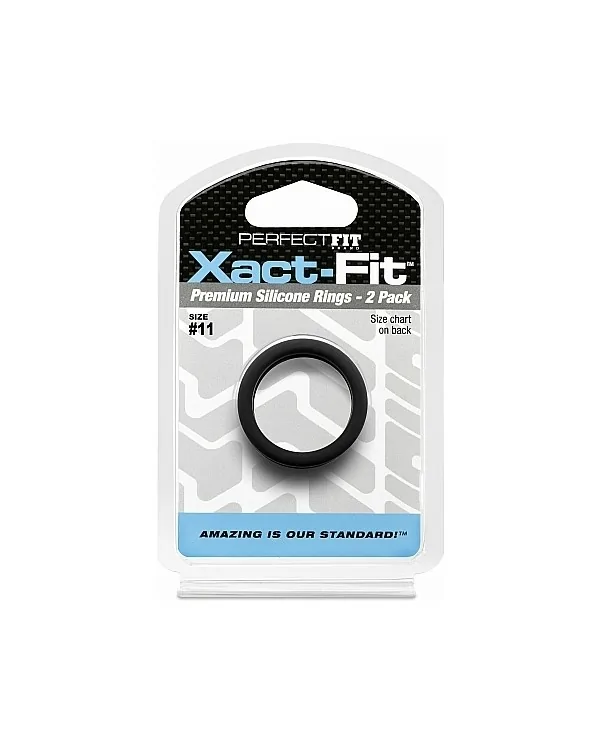 XACT FIT PACK DE 2 ANILLOS DE SILICONA 12CM NEGRO