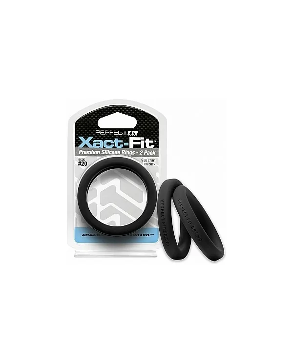 XACT FIT PACK DE 2 ANILLOS DE SILICONA 19CM NEGRO