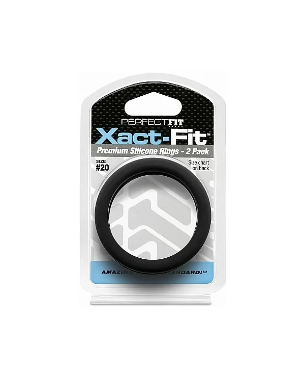 XACT FIT PACK DE 2 ANILLOS DE SILICONA 19CM NEGRO